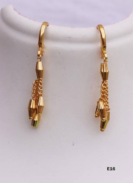 New Designer Fancy Golden Latest Earrings Collection E16